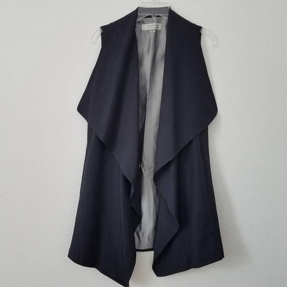 Tahari Jackets & Blazers - TAHARI ASL Draped Front Pinstriped Vest 